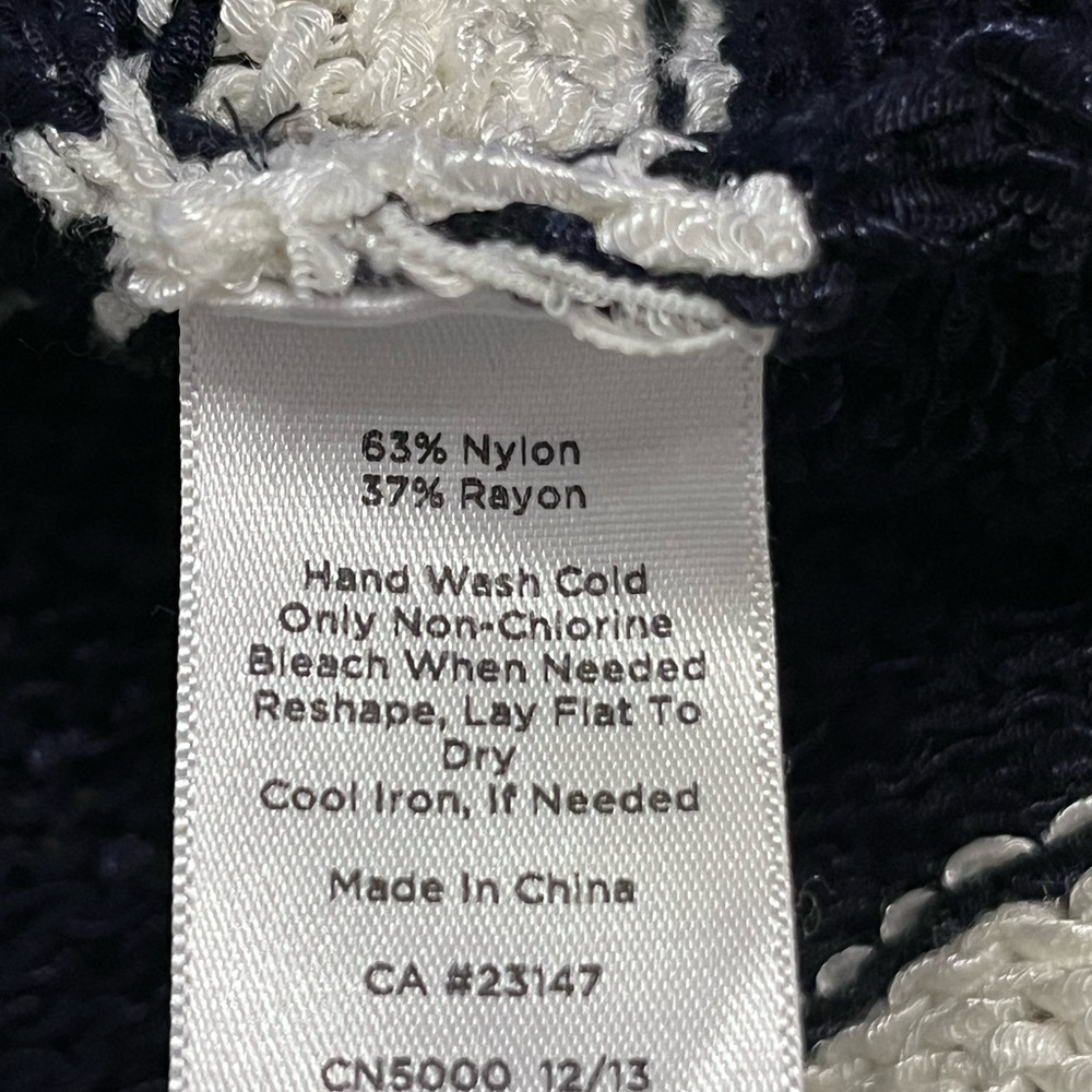 Talbots Navy White Stripe Tunic Sweater V-neck SP Preppy Coastal Grandma office - Picture 5 of 8